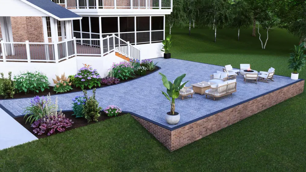 Finished paver patio and landscaping design project completed in Montclair, NJ